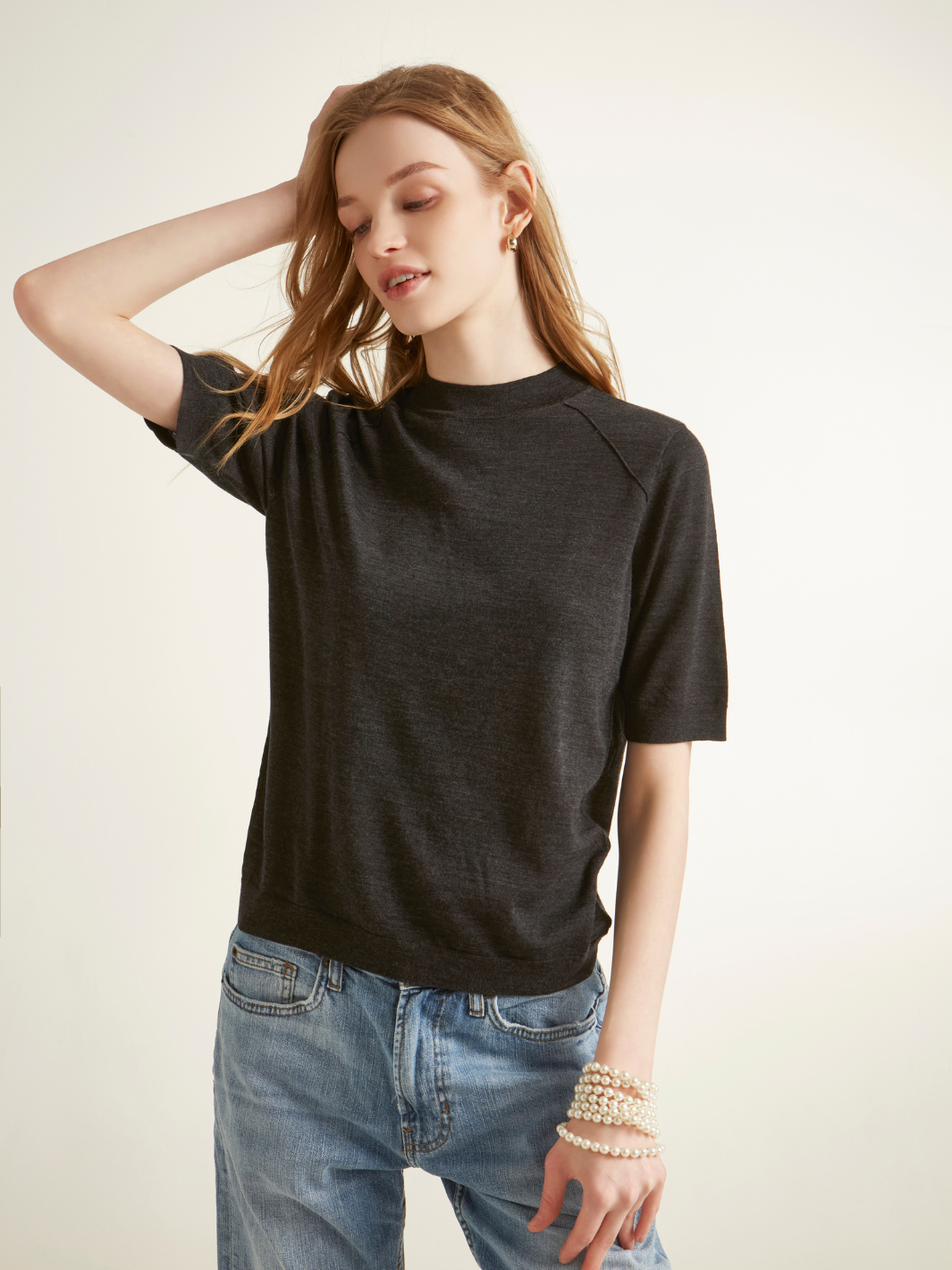 High Neck Merino Wool Top