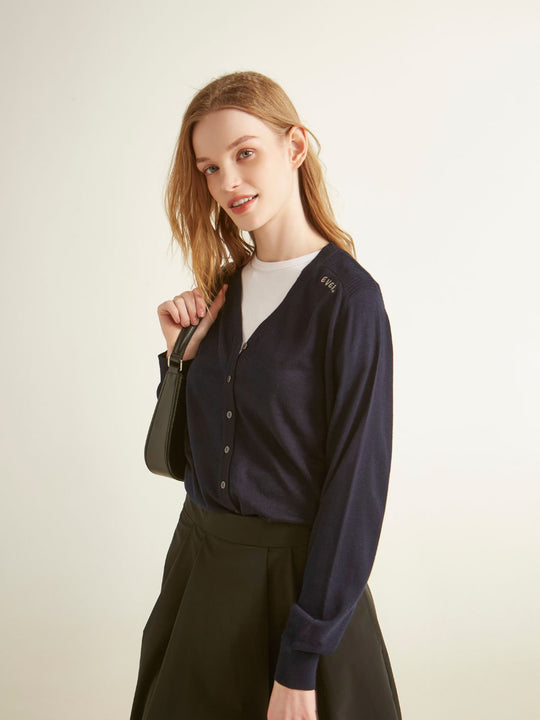 Soft Knit Cardigan Elegant V-Neck