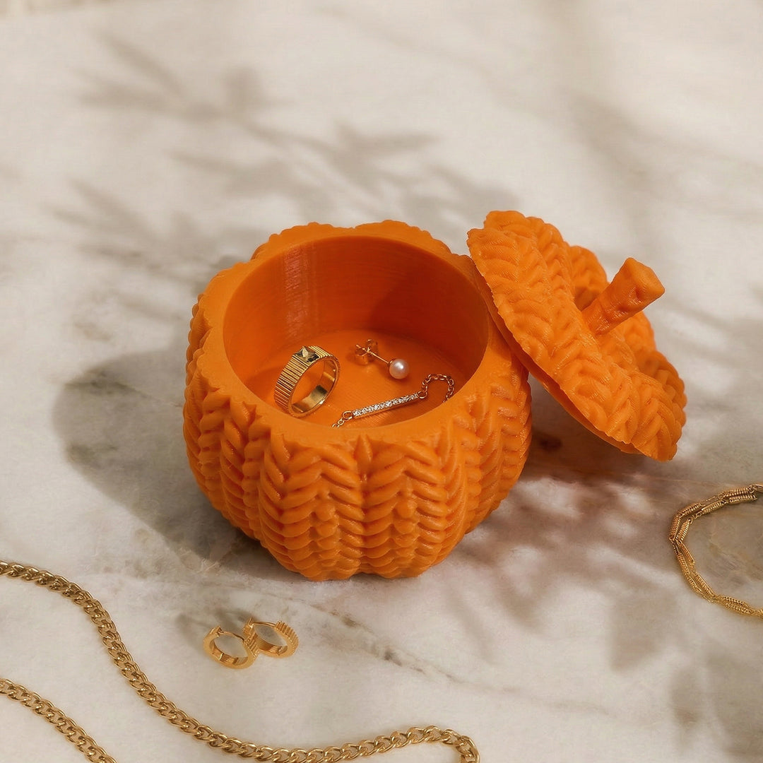 Knit Pumpkin Box