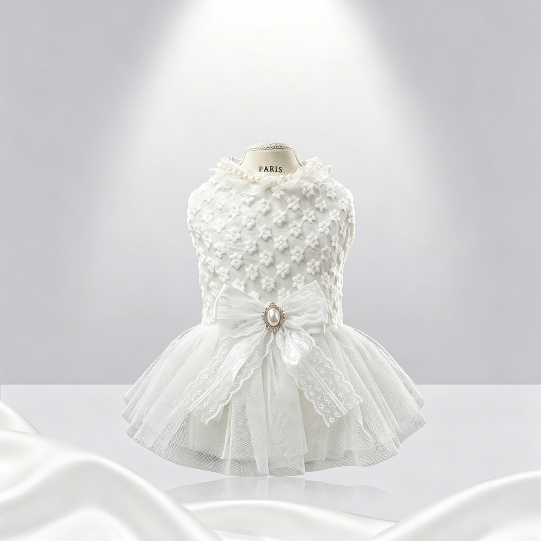 Luxury Pet Lace Wedding Dress