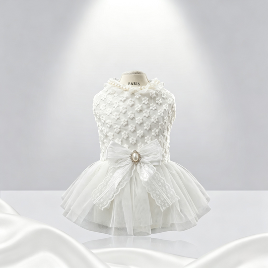 Luxury Pet Lace Wedding Dress
