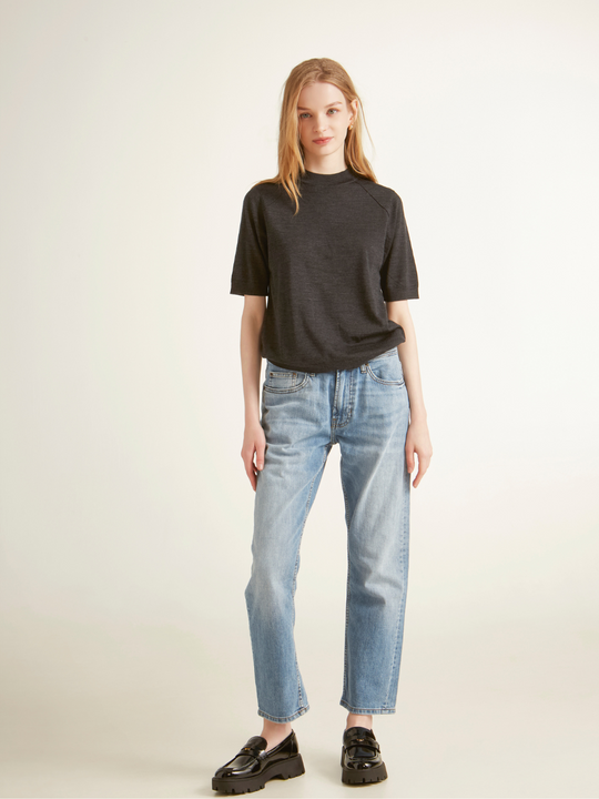 High Neck Merino Wool Top