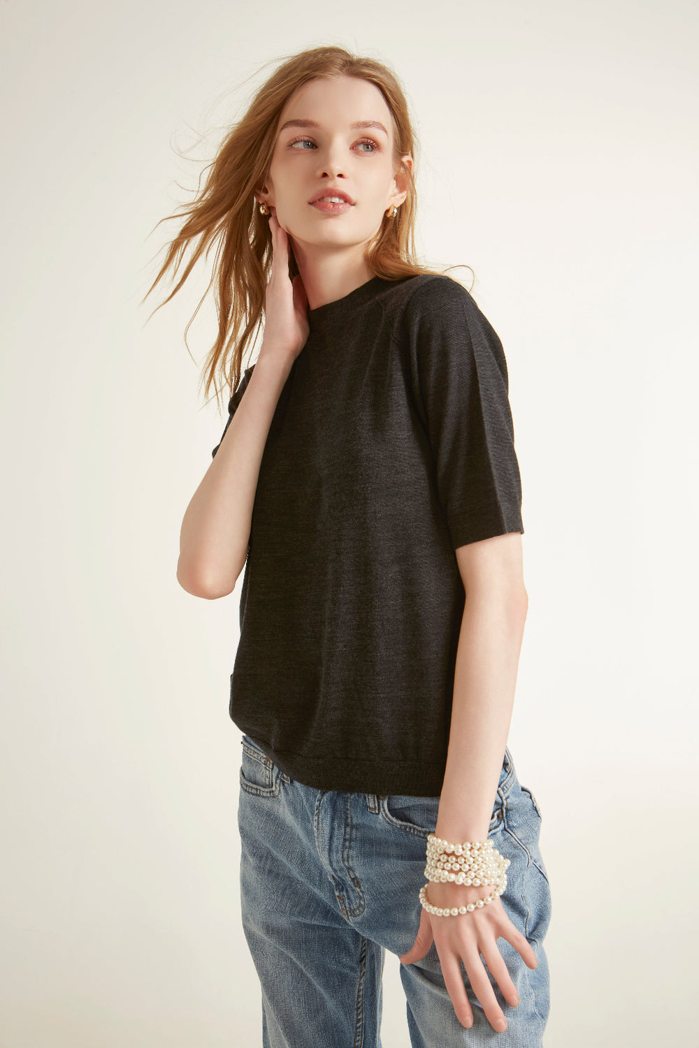 High Neck Merino Wool Top