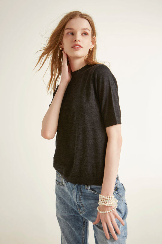 High Neck Merino Wool Top