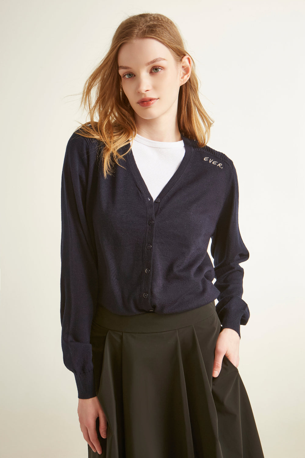 Soft Knit Cardigan Elegant V-Neck