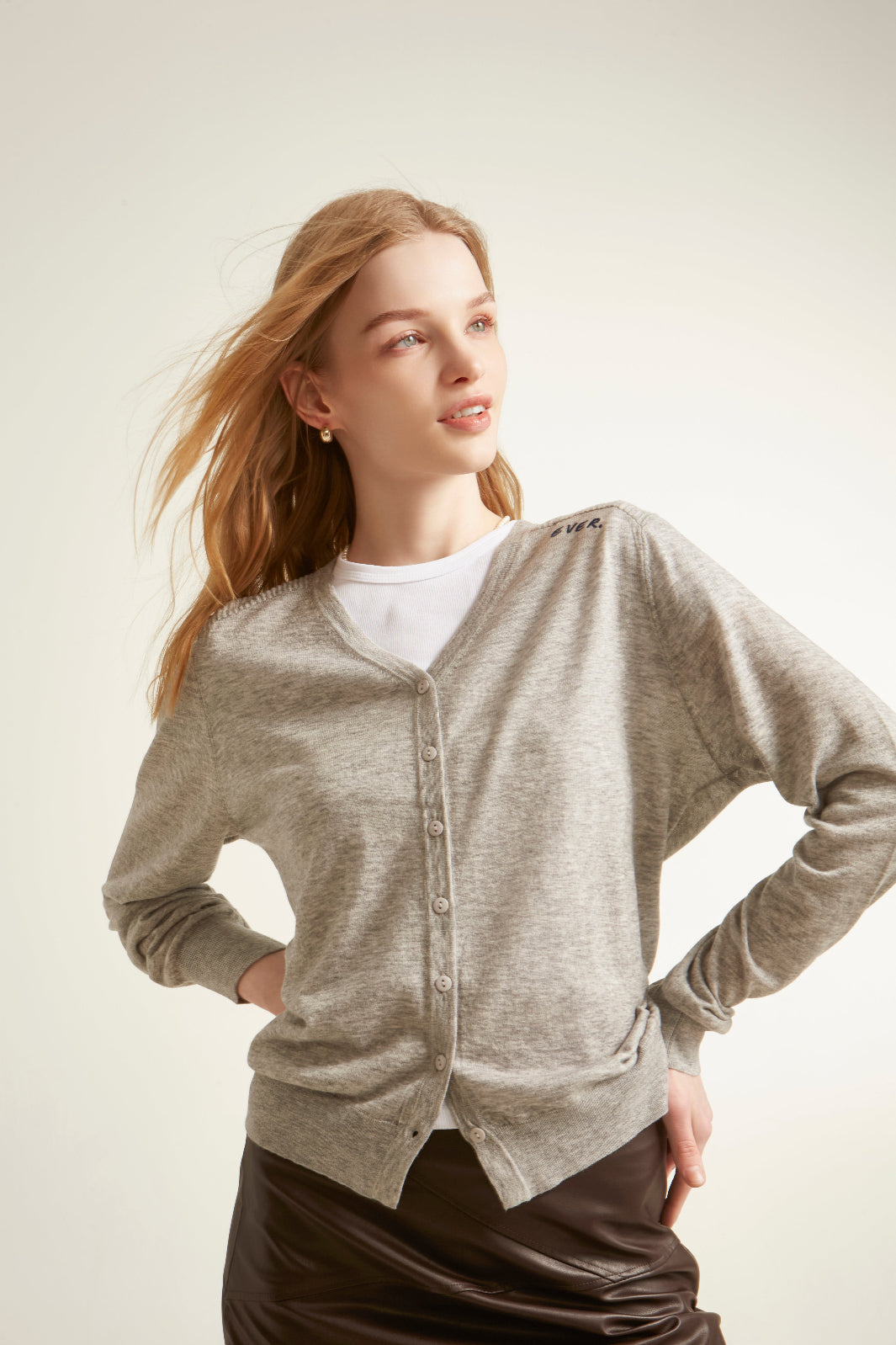 Soft Knit Cardigan Elegant V-Neck