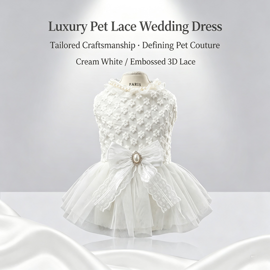 Luxury Pet Lace Wedding Dress