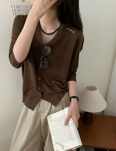 Soft Knit Cardigan Elegant V-Neck