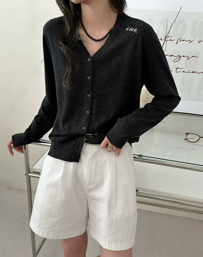 Soft Knit Cardigan Elegant V-Neck