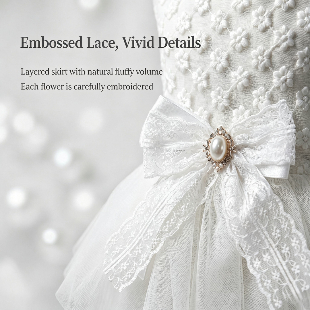 Luxury Pet Lace Wedding Dress
