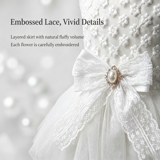Luxury Pet Lace Wedding Dress