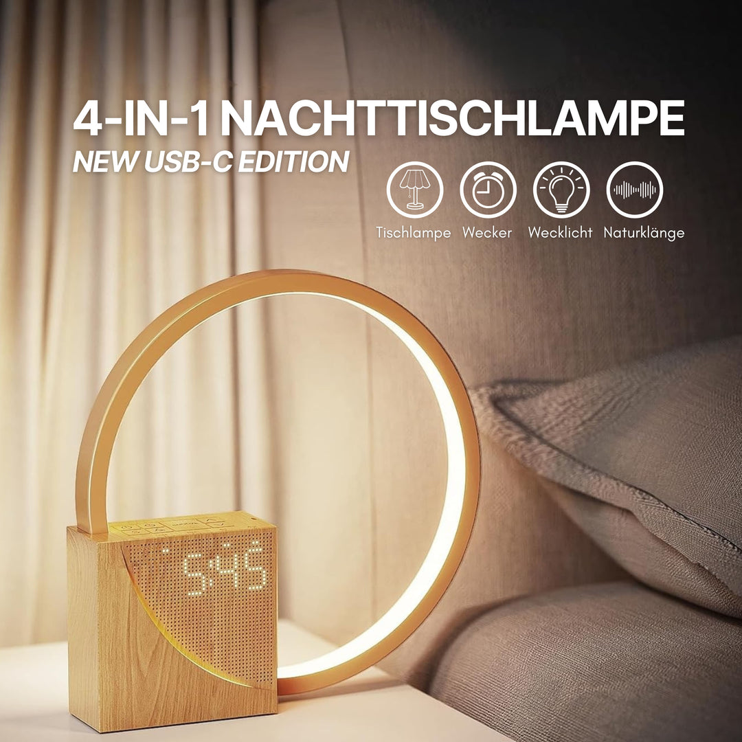 Multifunctional Wake‑Up Bedroom Lamp