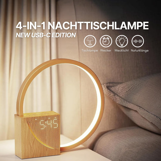 Multifunctional Wake‑Up Bedroom Lamp