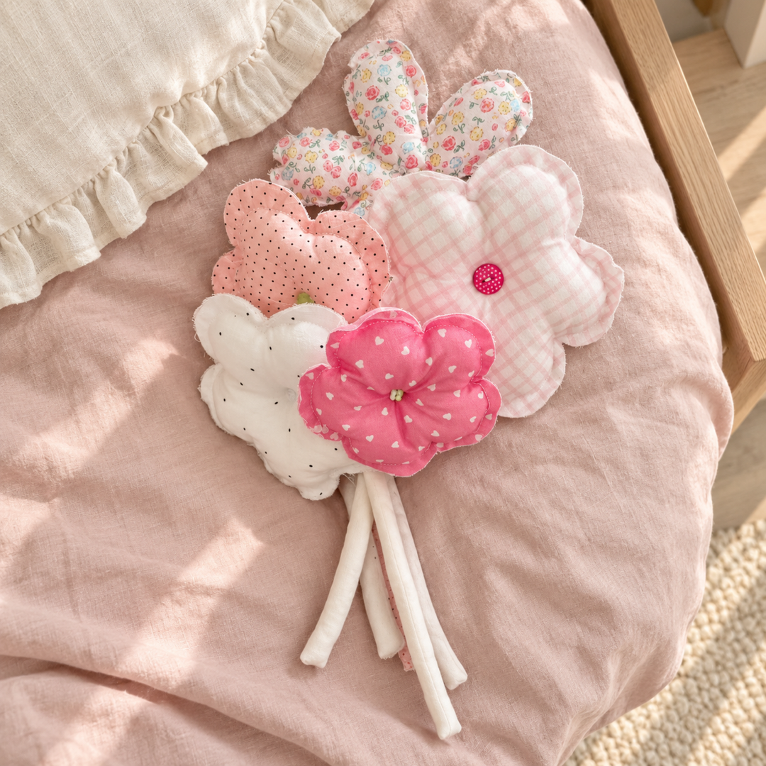 MiRANcle P03 handmade fabric bouquet — home setting