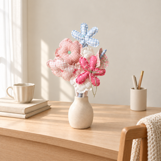 MiRANcle P08 handmade fabric bouquet — alternate home setting