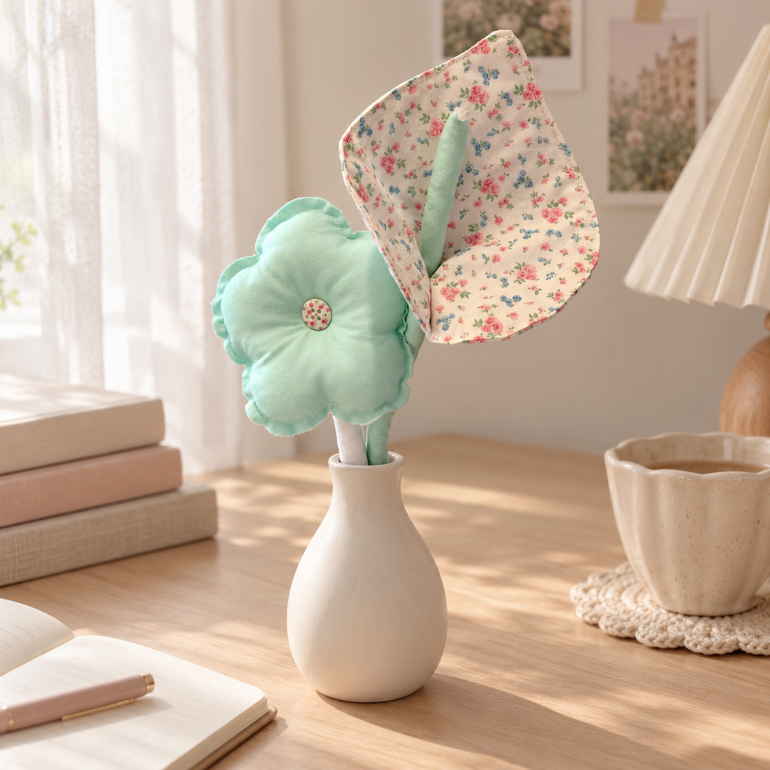 MiRANcle P10 handmade fabric bouquet — alternate home setting