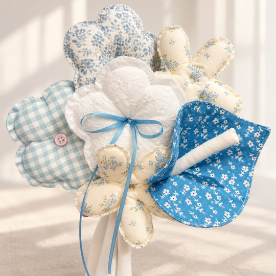 MiRANcle P12 handmade fabric bouquet — fabric and handwork detail