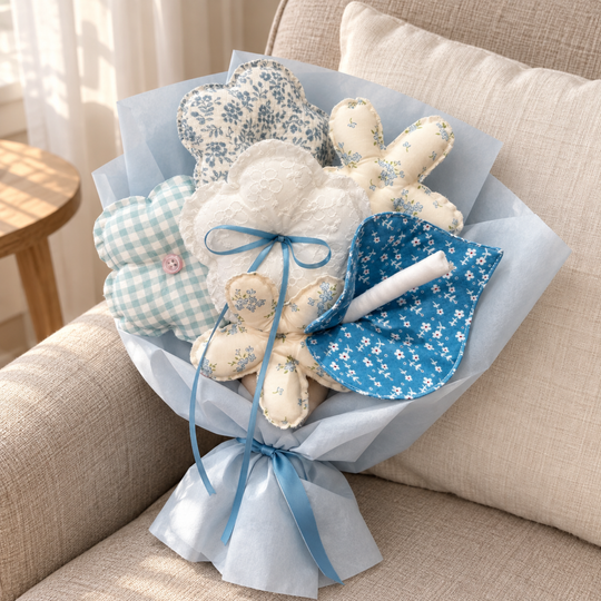 MiRANcle P12 handmade fabric bouquet — alternate home setting